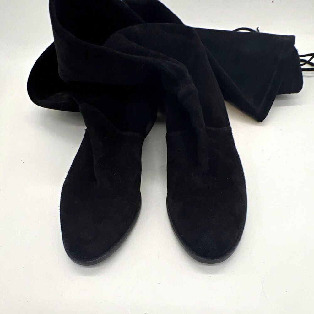 Stuart Weitzman Women’s Black Suede Over the Knee Boots Drawstring US 7